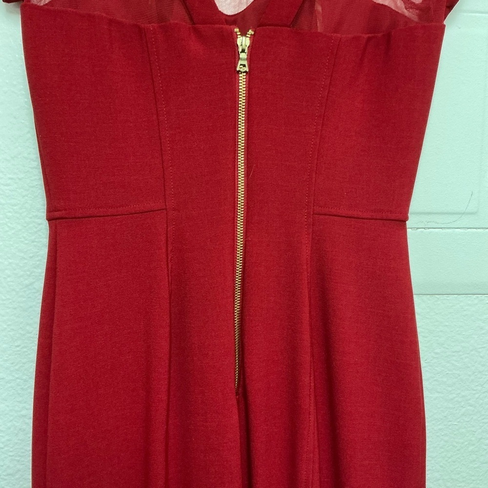 Maggy London Red Strapless Sheath Dress - Picture 6 of 9